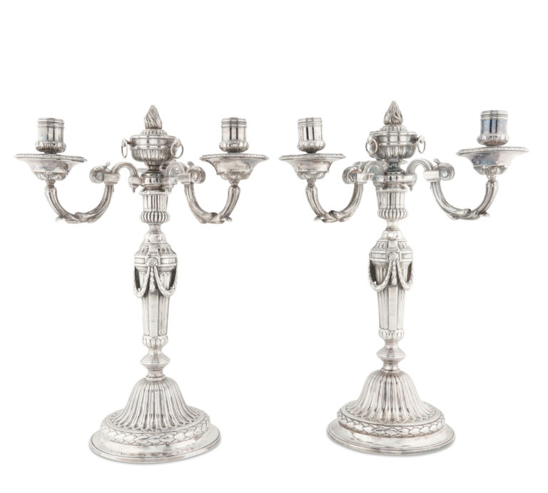 A Pair of George III Neoclassical Candelabras